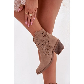 Dámske kovbojské čižmy HY61-8012 beige - S.Barski