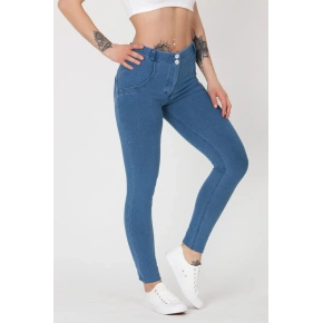 Dámske džínsy - stredný pás svetlomodrá - BST-JMWLB - Boost Jeans