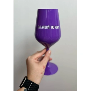 SO COOL TO HAND - fialový nerozbitný pohár na víno 470 ml
