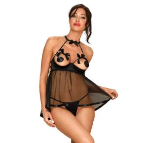 Pikantné košieľka Delishya babydoll black - Obsessive