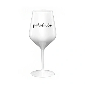 POHODINDA - biely nerozbitný pohár na víno 470 ml