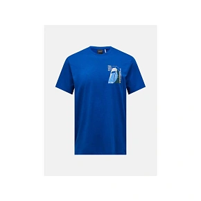 Pánske tričko PEAK PERFORMANCE M Explore Graphic Tee, modrá farba Pánske tričko PEAK PERFORMANCE M Explore Graphic Tee, modrá farba