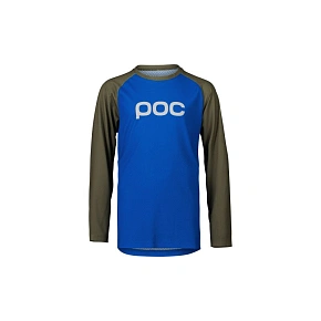 Cyklistické tričko POC Y's Essential MTB LS Jersey, modrozelené