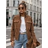 Dámska semišová bomber bunda TY5644 hnedá - FashionStreet