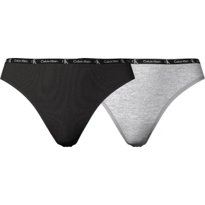Dámske tangá 2 Pack CK96 000QD3990E BGH Black/Grey - Calvin Klein