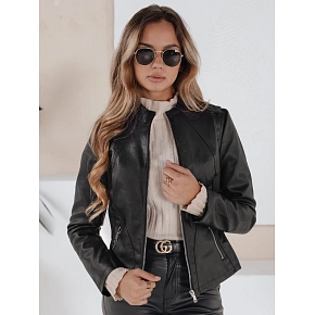 Dámska kožená bunda TY5201 čierna - FashionStreet
