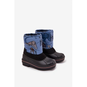 Detské snežnice na suchý zips LCJ-25-10-3774 Modré s čiernym vzorom - Lee Cooper Detské snežnice na suchý zips LCJ-25-10-3774 Modré s čiernym vzorom - Lee Cooper