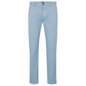 Pánske nohavice Hugo Boss slim fit z elastického bavlneného gabardénu modrej farby (50468314-451)
