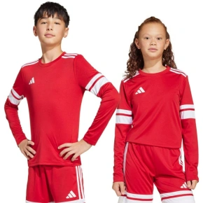 Detský dres adidas Squadra 25 s dlhým rukávom červeno-biely JJ0041