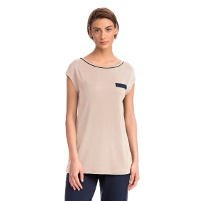 Vamp - Krátka dámska nočná košeľa BEIGE SOLEIL S 14191 - Vamp