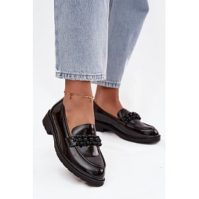 Dámske lakované mokasíny HY52-541 Black - S.Barski