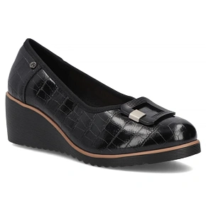 Čierne kožené lodičky Filippo DP7661/26 BK na podpätku