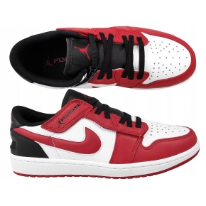 Air Jordan 1 Low FlyEase M DM1206-163 Red and White with Black - Nike