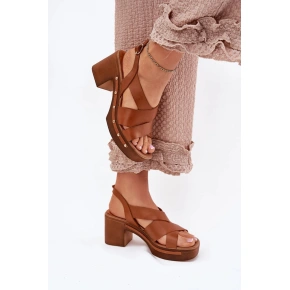 Sandále na podpätku 1081 Brown - Krok vo veľkom štýle