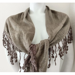 Dámska sivohnedá šatka s lemom - FPrice