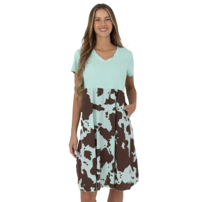 Dámske šaty DHJ SK 253701.80 Mint s hnedou - FPrice