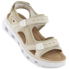 Pohodlné sandále na suchý zips Rieker W RKR691 beige