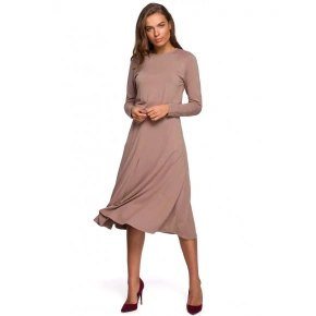 S234 Priliehavé šaty cappuccino - Stylove