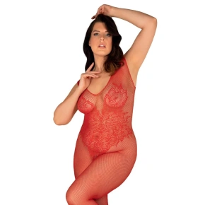 Horúce body N112 bodystocking red XL / XXL - Obsessive