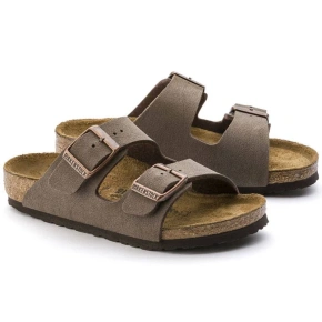 Birkenstock Arizona Kids Birko-Flor Nubuck Mocha úzke žabky (0552893)