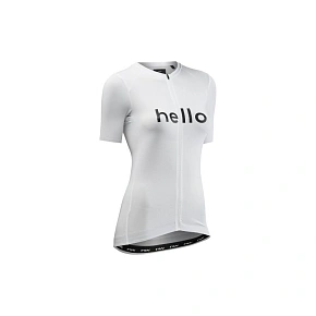 Cyklistické tričko NORTHWAVE Blade Hello Goodbye Woman Jersey S/s, biele