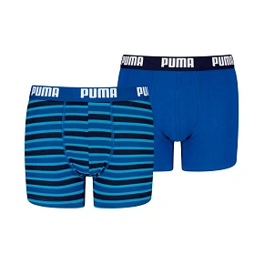 Detské boxerky Puma Everyday Striped, balenie po 2 kusoch, modro-čierne, 938970 04