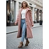 Dámsky zimný kabát s kožušinou, dlhý, NY0751z, ružový – FashionStreet