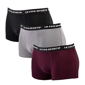Le Coq Sportif pánske boxerky 3PAK black grey burgundy Le Coq Sportif pánske boxerky 3PAK black grey burgundy
