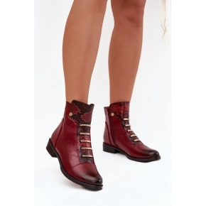 Dámske členkové topánky ASA62-16 Bordeaux s čiernou - Jezzi