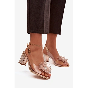 Dámske sandále na podpätku D&A MR52-238 Rose gold - D&A