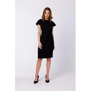 Dámske puzdrové šaty s opaskom S336 Black - Stylove