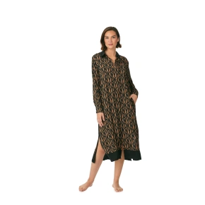 Dámska nočná košeľa YI30017 Brown Printed - DKNY