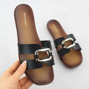 Dámske žabky s ornamentom čierne Sergio Leone SK077H