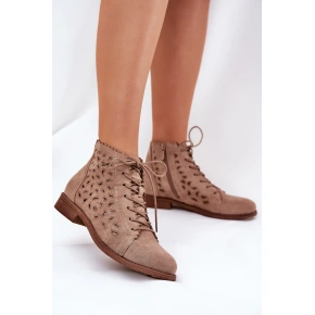 Dámske členkové topánky HY51-185 Beige - S.Barski