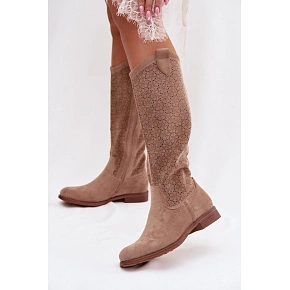 Dámske čižmy HY61-8022 beige - S.Barski