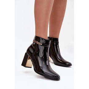 Lakované čižmy Dorelia D8257 black - Sweet Shoes