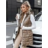Dámska prešívaná vesta s kapucňou TY5258 zlatá - Fashion Street