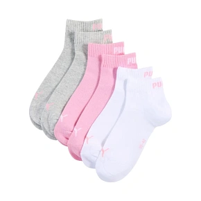 Ponožky Puma Quarter Plain, balenie po 3 kusoch, ružové, biele, sivé 938589 11 Ponožky Puma Quarter Plain, balenie po 3 kusoch, ružové, biele, sivé 938589 11