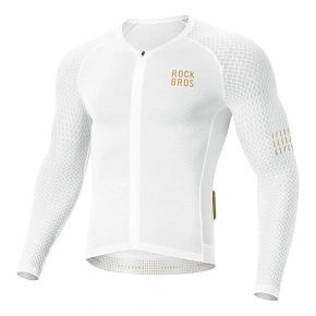 Rockbros YDCX008 Cyklistický dres Diamond s dlhým rukávom veľkosť XS - biely