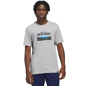 Pánske tričko adidas Sportsman Mountain Graphic T-shirt light grey KC9253 pánske