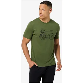 Koszulka męska SUPER.NATURAL M WANDER WHEEL TEE zielona pánské