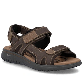 Pánske kožené sandále na suchý zips hnedé Rieker 26450-26