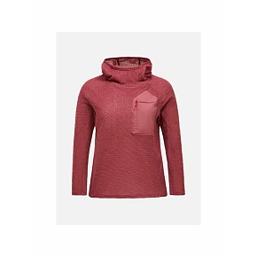 Dámska mikina PEAK PERFORMANCE W Freelight Polartec Alpha Hood, červená farba Dámska mikina PEAK PERFORMANCE W Freelight Polartec Alpha Hood, červená farba