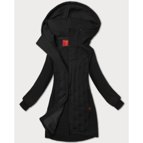 Čierna dámska dlhá mikina s kapucňou LHD (AMG-178) - Goodlooking