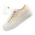 Lee Cooper Dámske šnurovacie športové topánky Beige Dámske tenisky na platforme