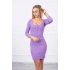 Šaty s výstrihom na gombíky 8975 fialové - Kesi