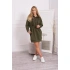 Dámske šaty s kapucňou 68470 Khaki zelená - K-Fashion