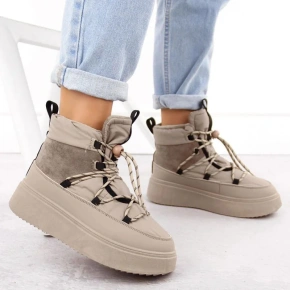 Dámske snežnice na platforme WOL280B Beige - Potocki