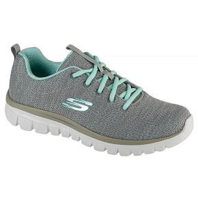 Dámska športová obuv Twisted Fortune W 12614-GYMN Grey with Turquoise - Skechers