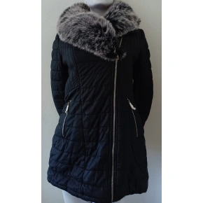 Dámska zimná bunda s kožušinou LD-5520 čierna - Goodlooking
